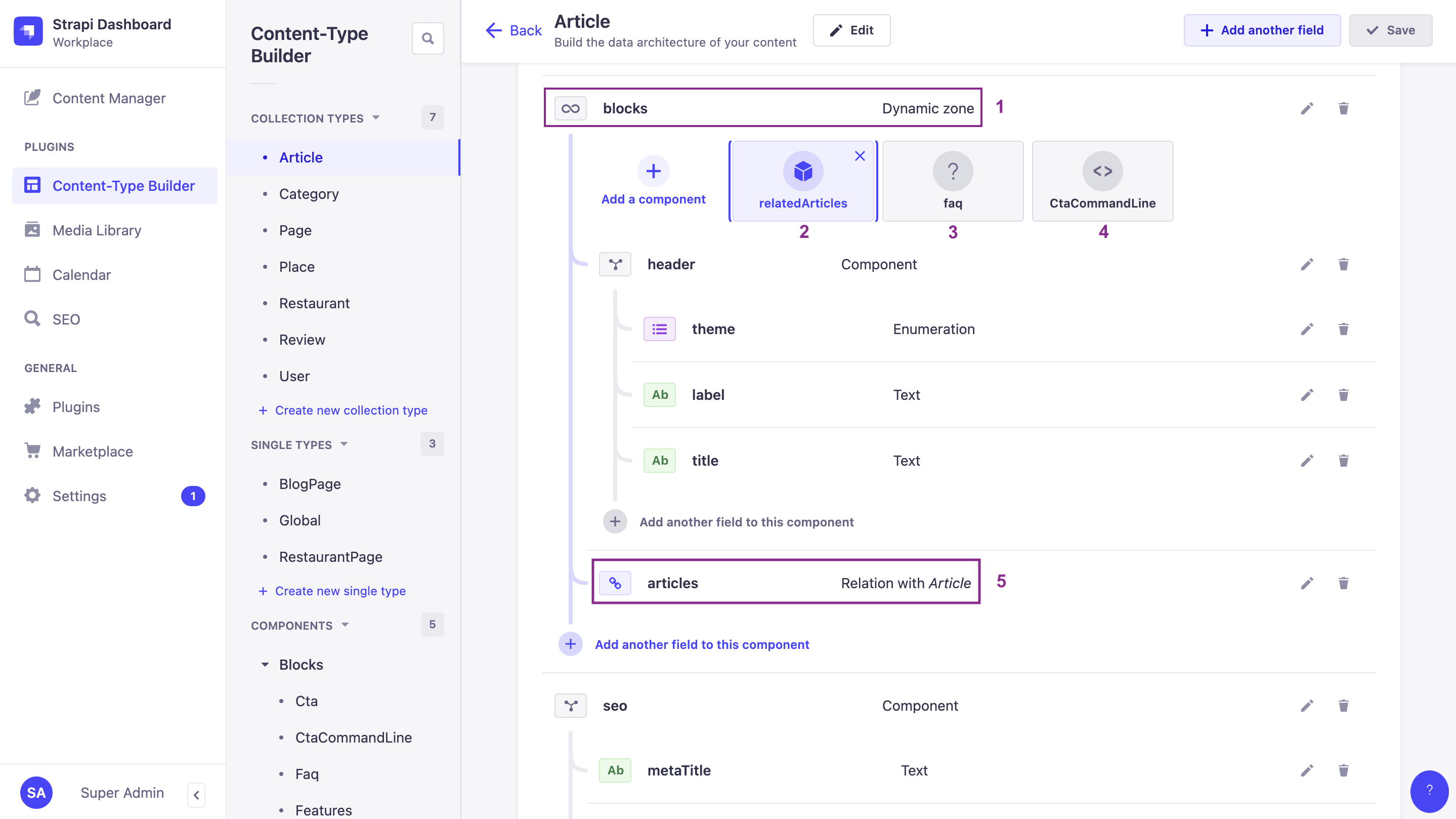 FoodAdvisor&#39;s &#39;blocks&#39; dynamic zone structure in the Content-Type Builder